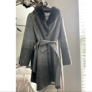 Banana republic fur lined trench coat